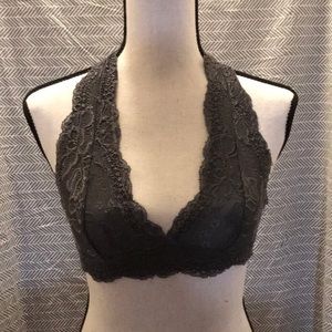 Lace halter bra